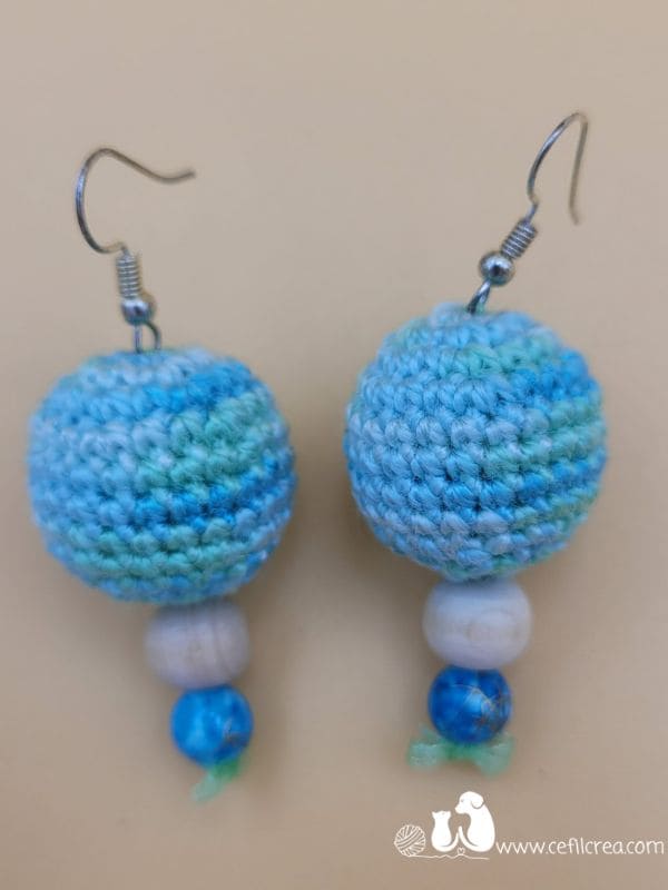 BO Perles de Crochet - bleu clair turquoise vert #485