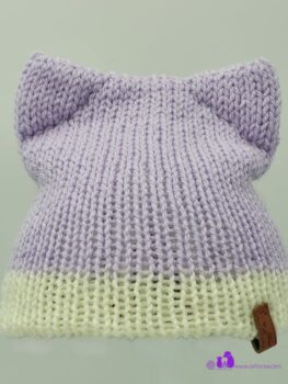 Bonnet oreilles de chat - 1 - 6 ans - violet clair 1