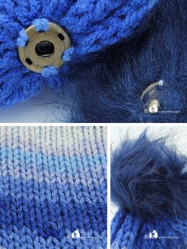 Bonnet pompon amovible - camaïeu de bleu _ bleu _ pompon bleu 2