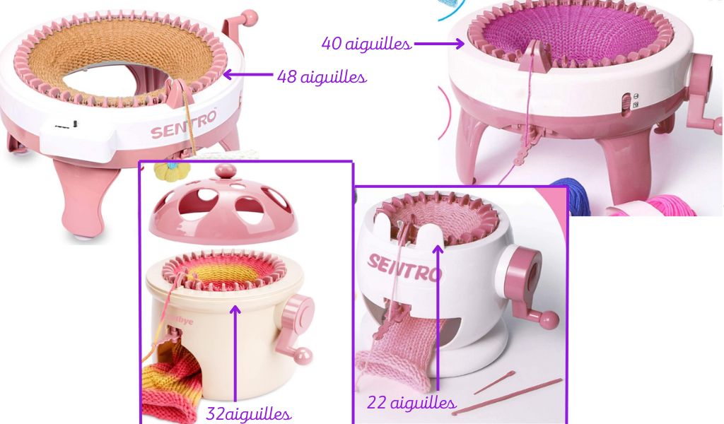 Différentes tailles de machine à tricoter circulaire