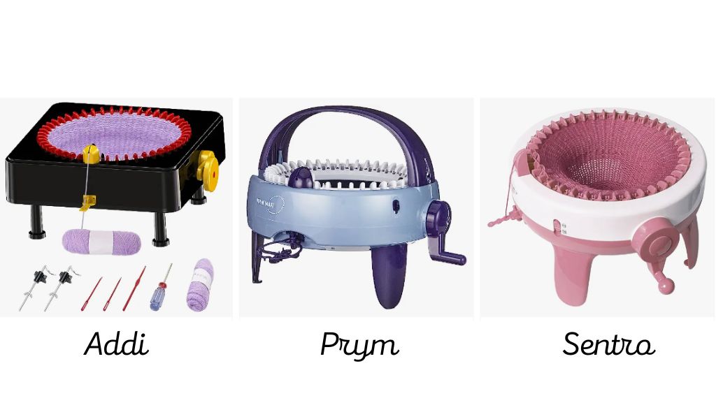 Différents modèles de machine à tricoter circulaires