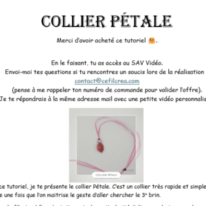 Collier Pétale – Tutoriel